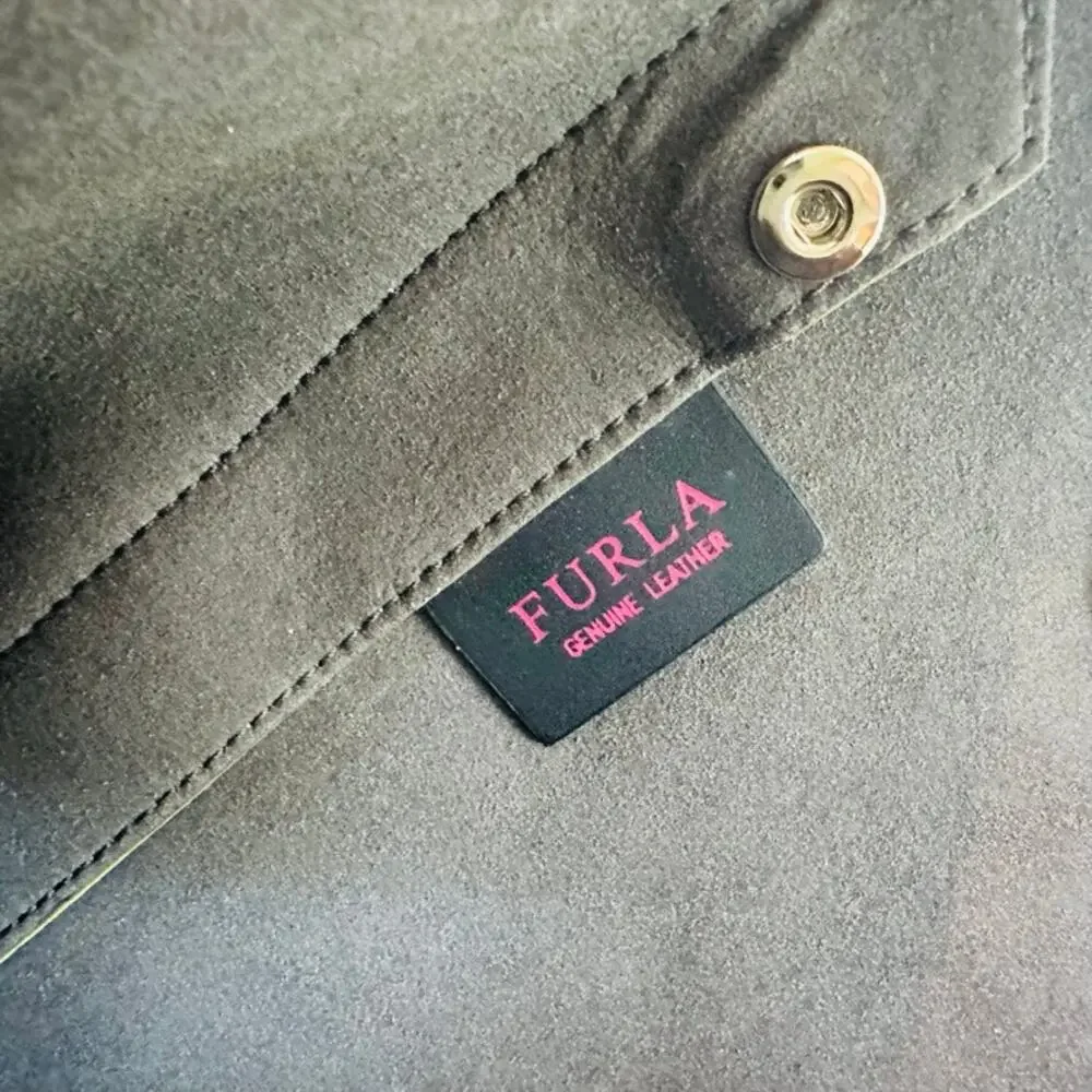 FURLA Eden Medium East West Tote Bag Mandarin Orange Pebbled Top Handle
